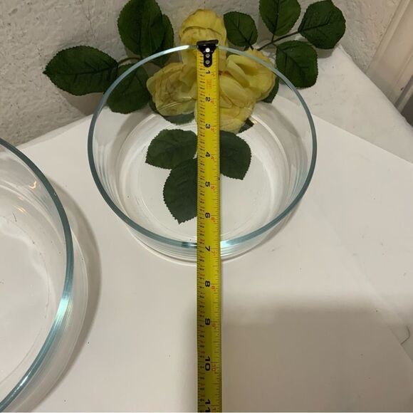 Set of 3 Bormioli Rocco Italy Round 9” 7”&6” Glass Serving Dish Bowl Italy G10 - Picture 10 of 14